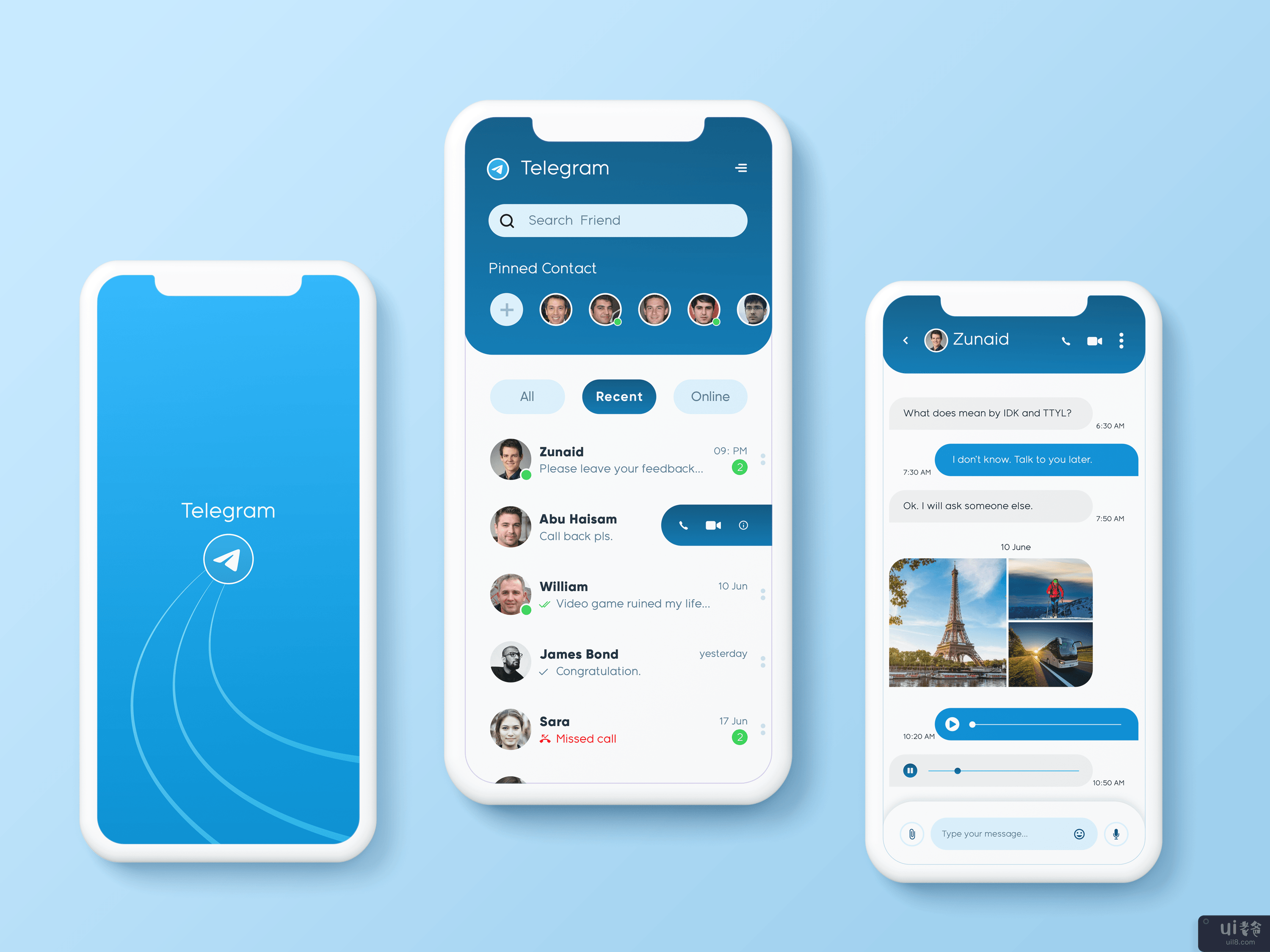 电报重新设计 - 消息应用程序(Telegram Redesign - Messaging App)插图1