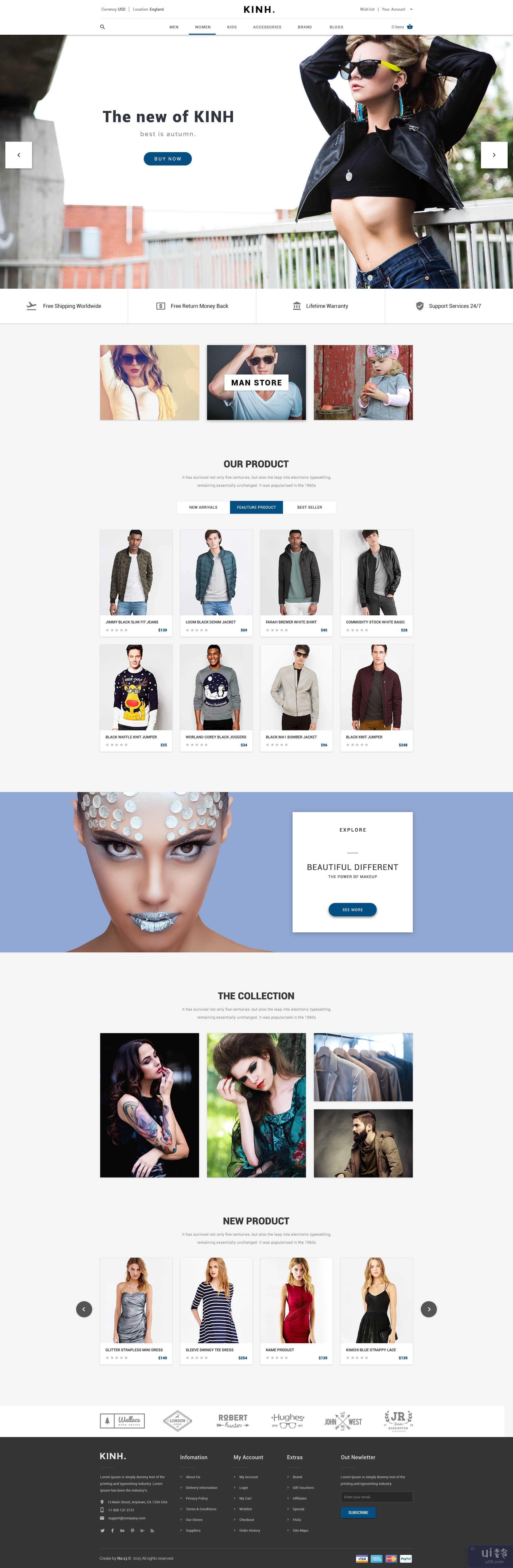 Kinh - 材料电子商务 PSD 模板(Kinh - Material E-Commerce PSD Template)插图8