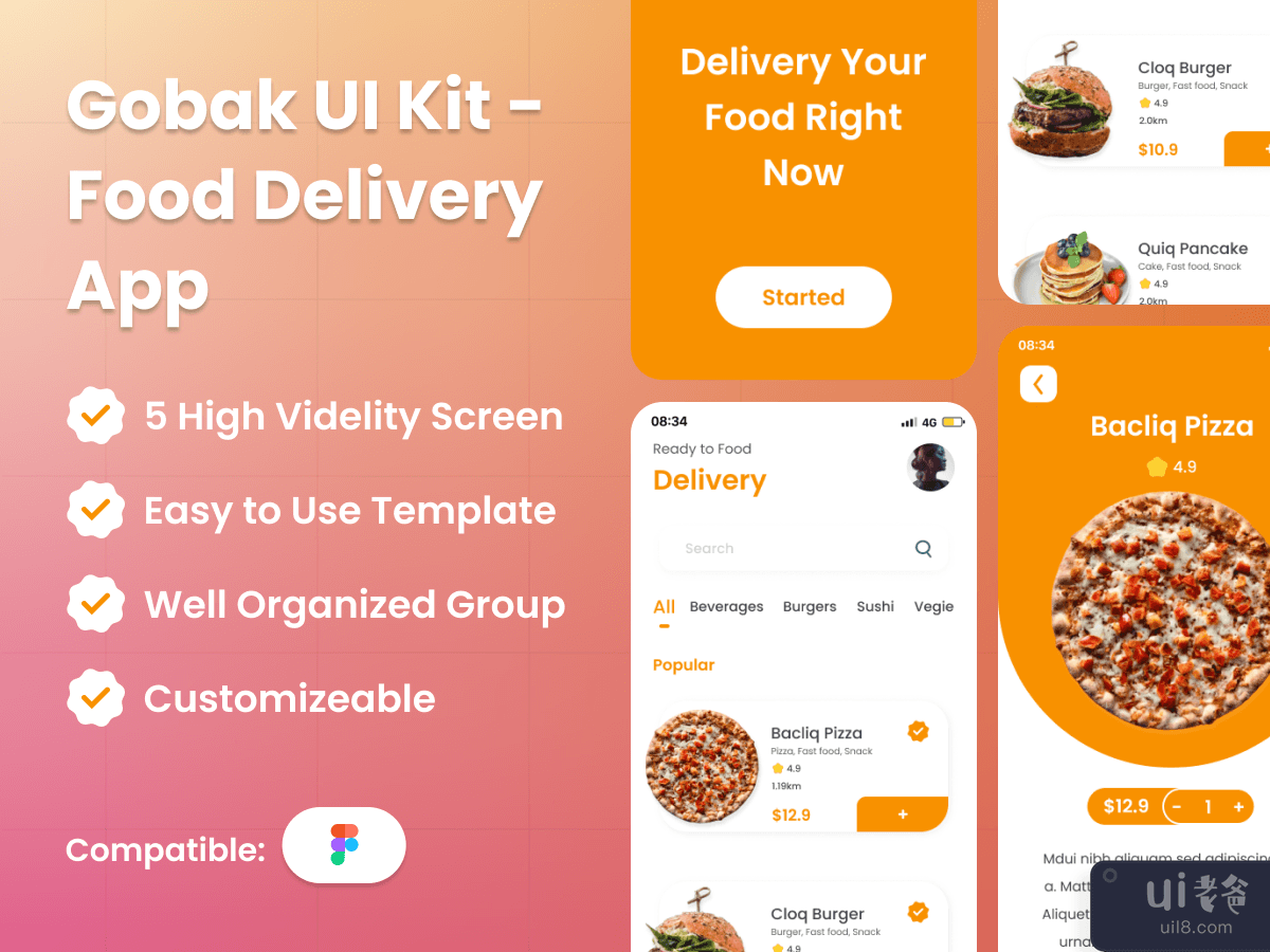 Gobak UI Kits - Food Delivery UI Kits Template