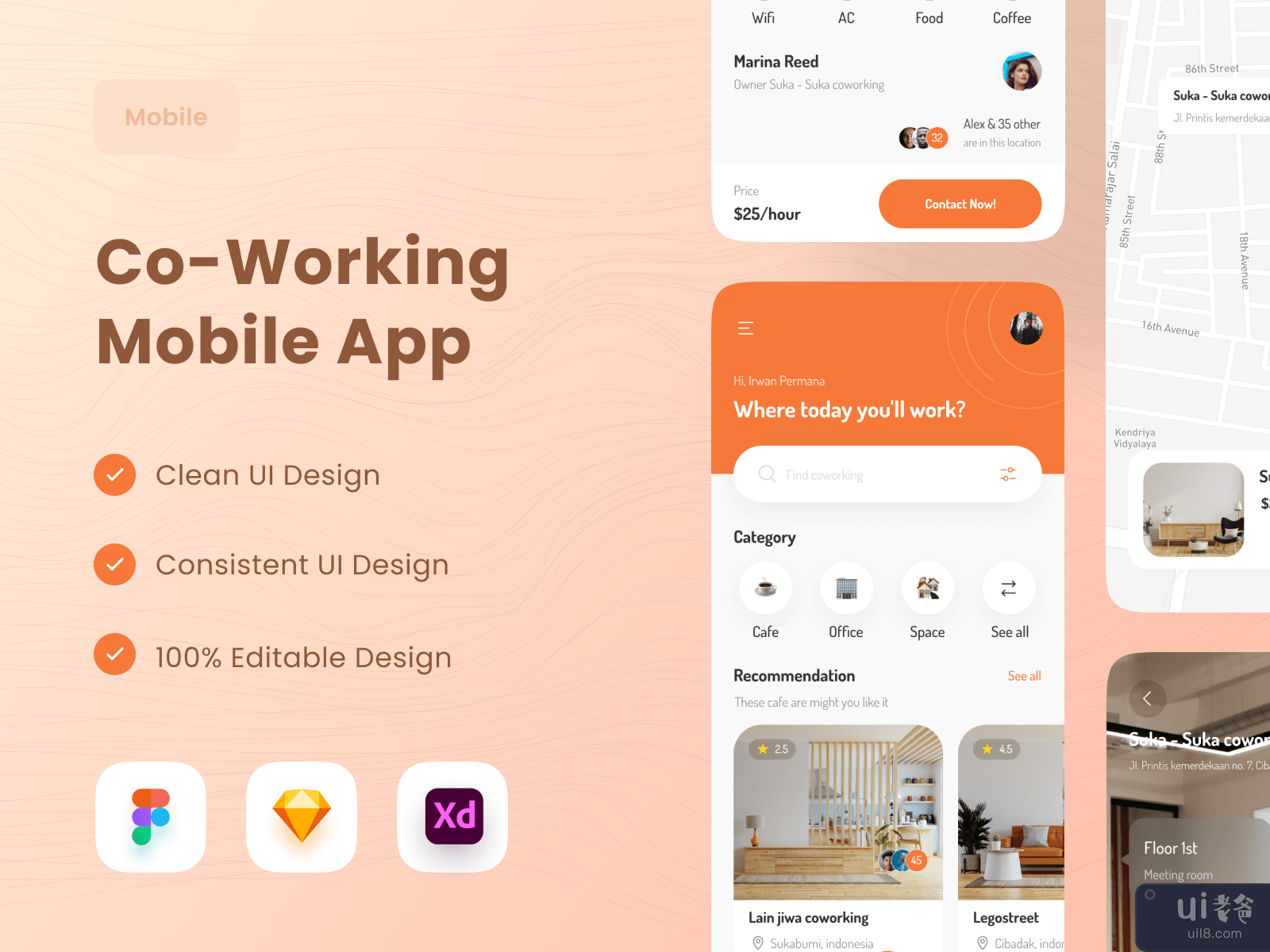 Co-Working Mobile App 🍑