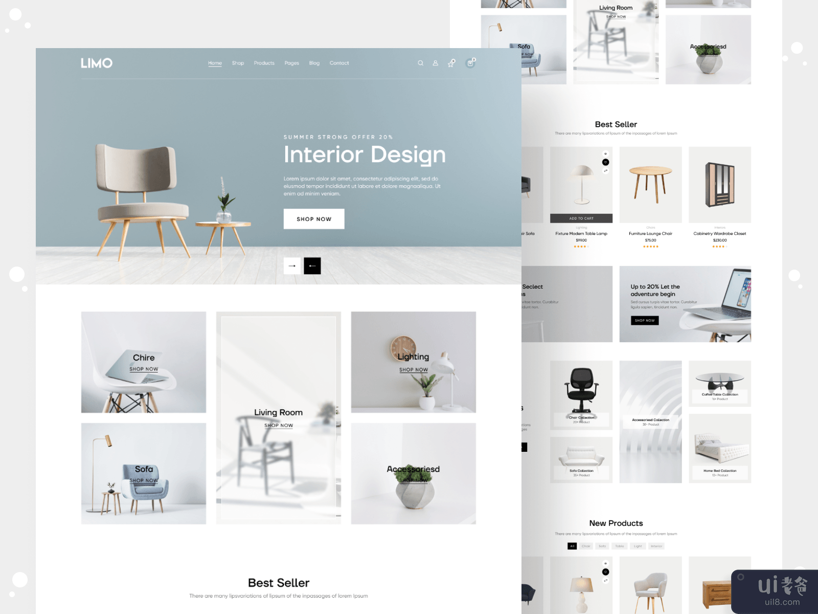 室内家具网站(Interior Furniture Website)插图