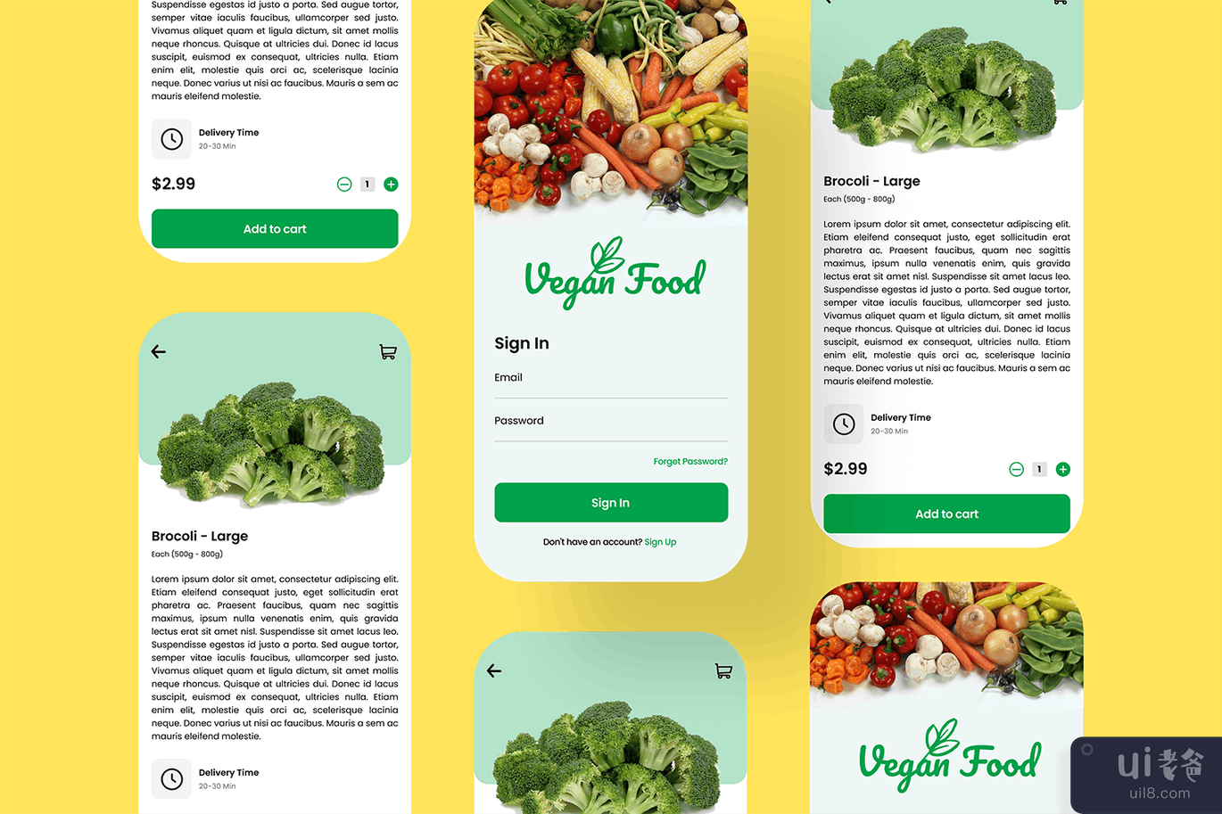 蔬菜应用程序 UI 套件(Vegetable App UI Kit)插图