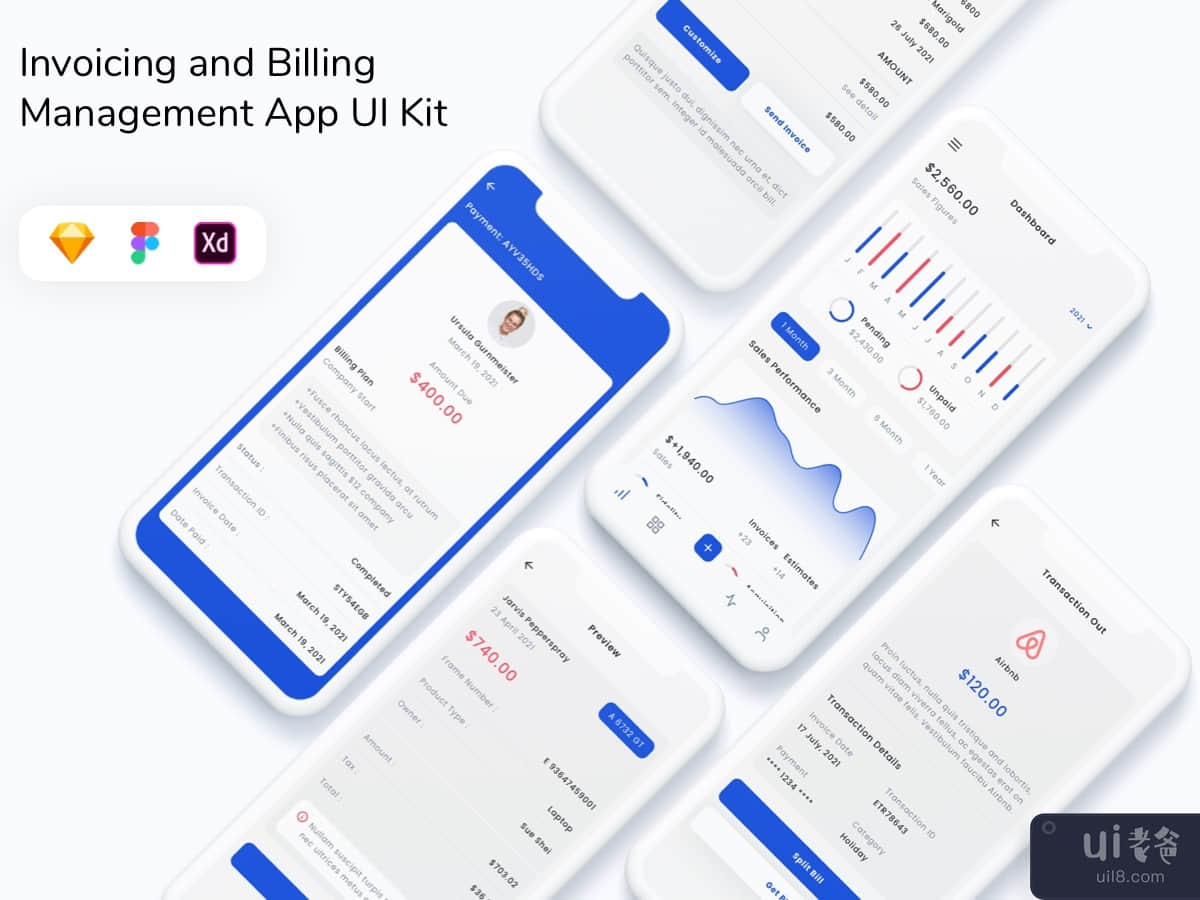 Invoicing and Billing Management App UI Kit
