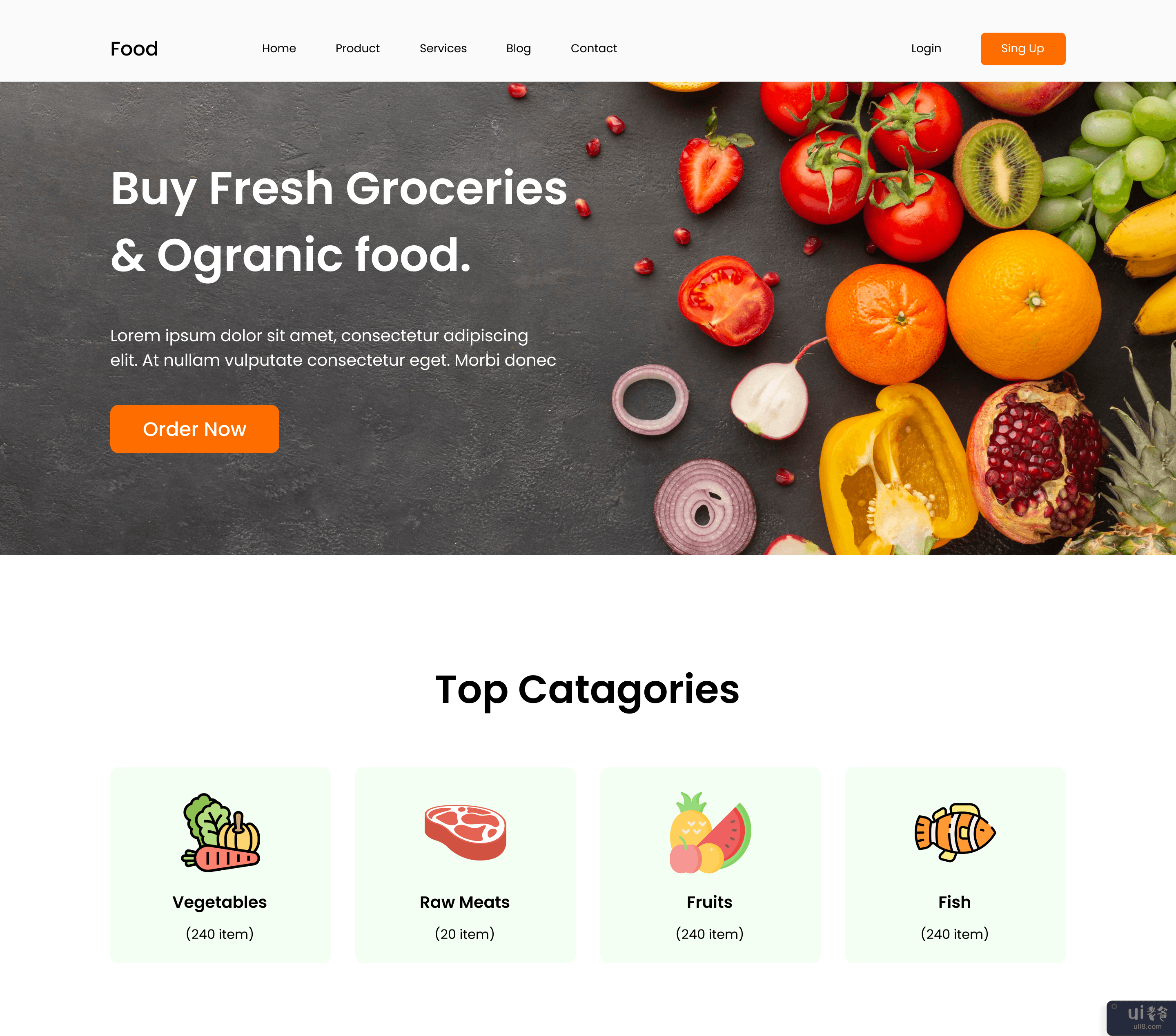 杂货店网站用户界面(Grocery shop Website UI)插图