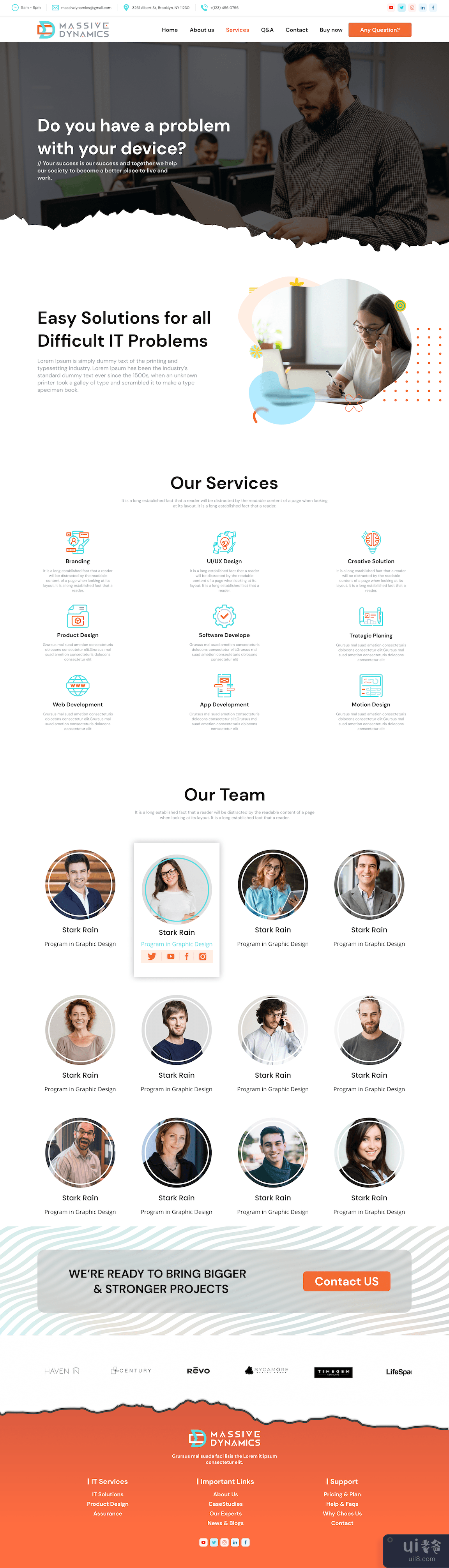IT公司的服务和网站模板(IT Company's Services and Website Template)插图2