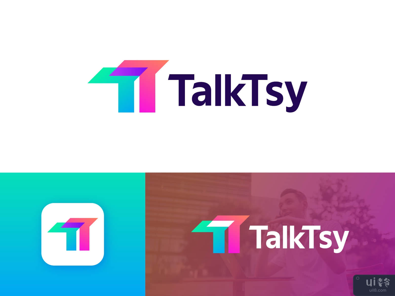 TalkTsy logo and branding design