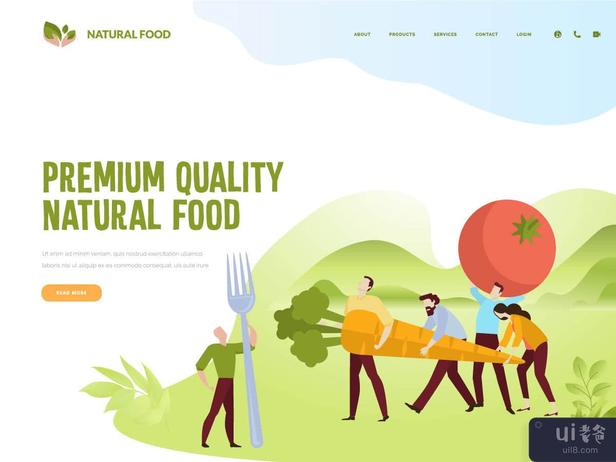 Natural food landing page