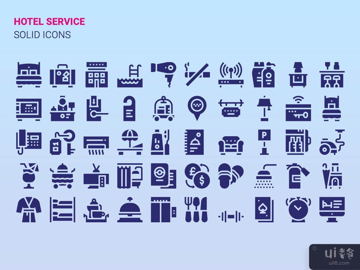 酒店服务图标(Hotel service icons)插图