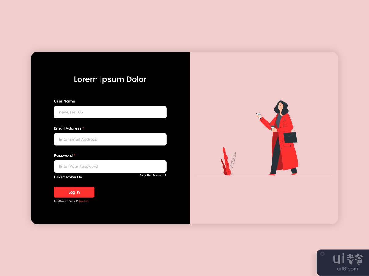 sign up web page concept dark