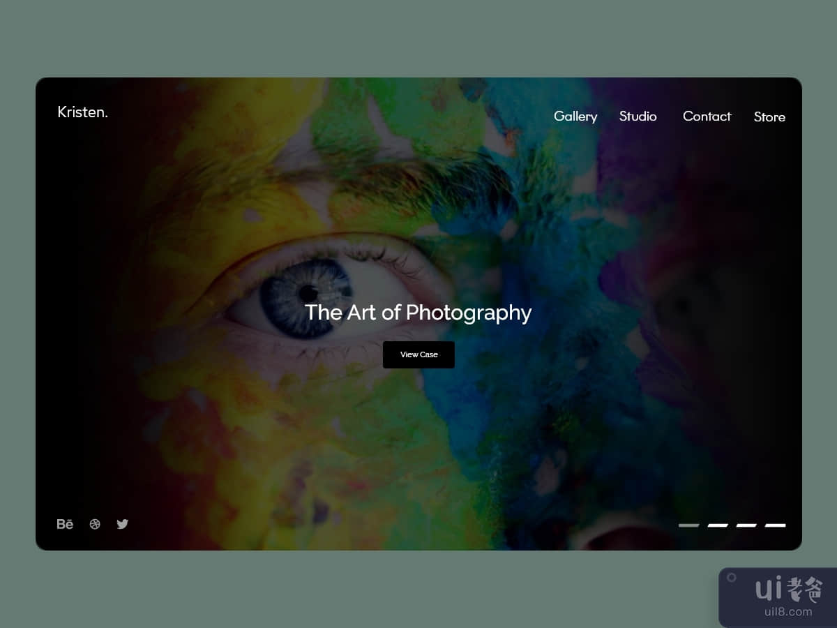 Photography portfolio website concept landing page