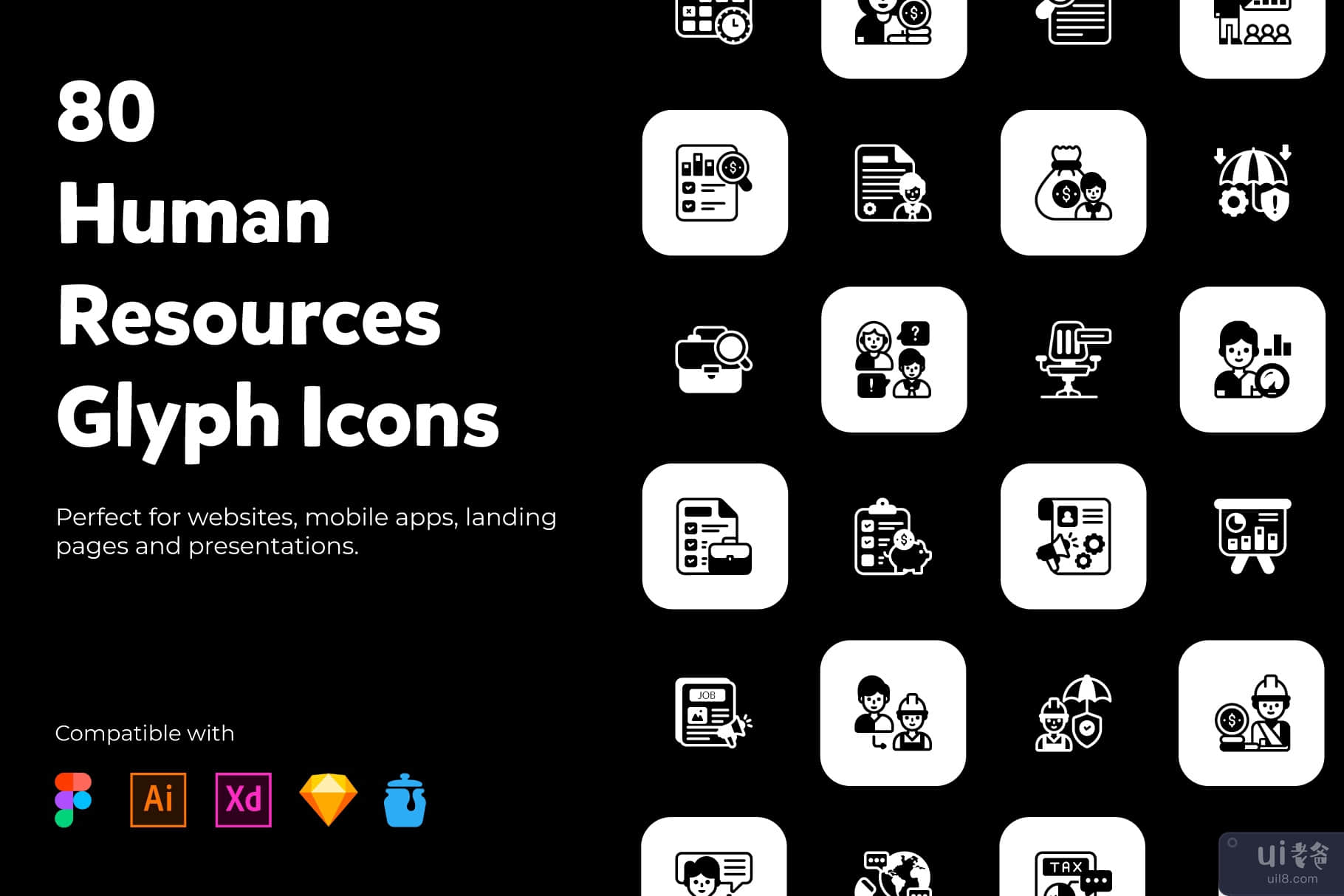 人力资源实体图标包(Pack of Human Resources Solid Icons)插图2