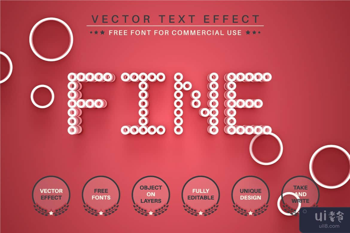 红点 - 可编辑的文字效果，字体样式(Red Dot -  Editable Text Effect, Font Style)插图1