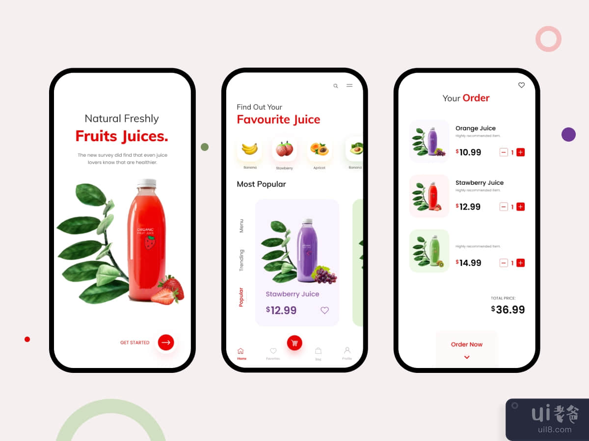 Fresh Juice Mobile App Ui