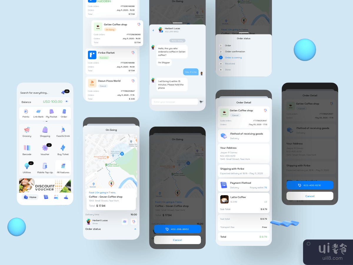 Order Managerment  - Digital Wallet Mobile Ui kits	