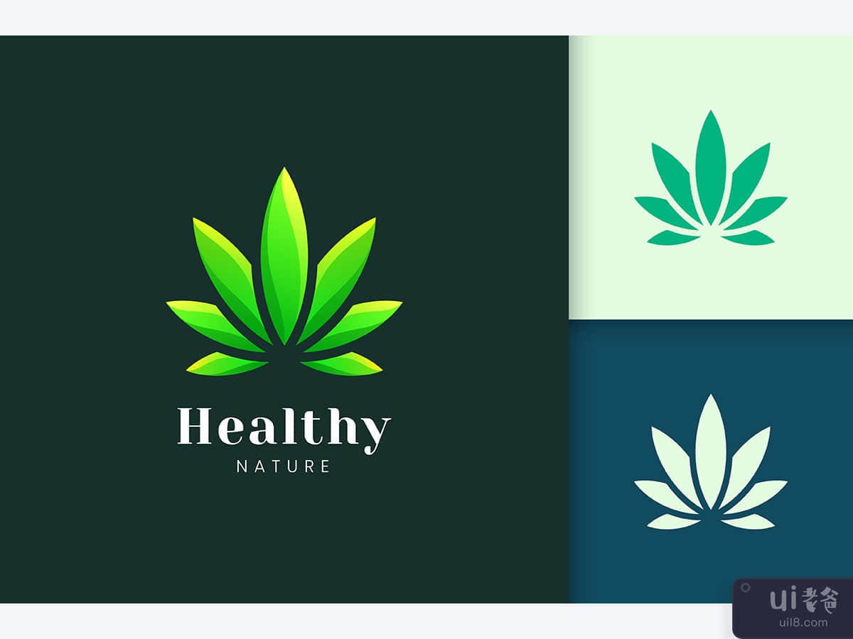 Green Leaf Shape For Cannabis or Marijuana Logo