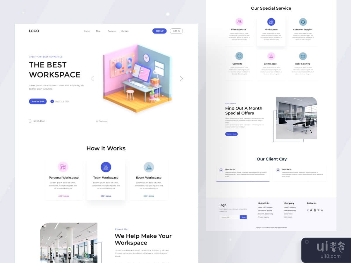 Workspace Website And Landing Page