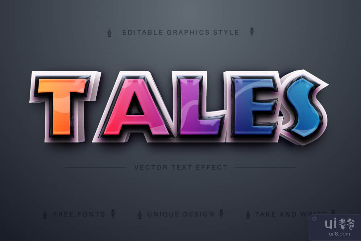 塑料故事 - 可编辑的文字效果，字体样式(Plastic Tales - Editable Text Effect, Font Style)插图2