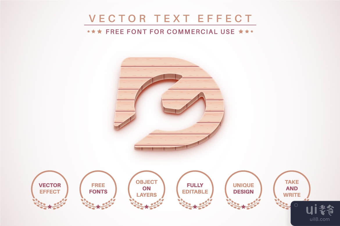 木工艺 - 可编辑的文字效果，字体样式(Wood Craft -  Editable Text Effect, Font Style)插图4