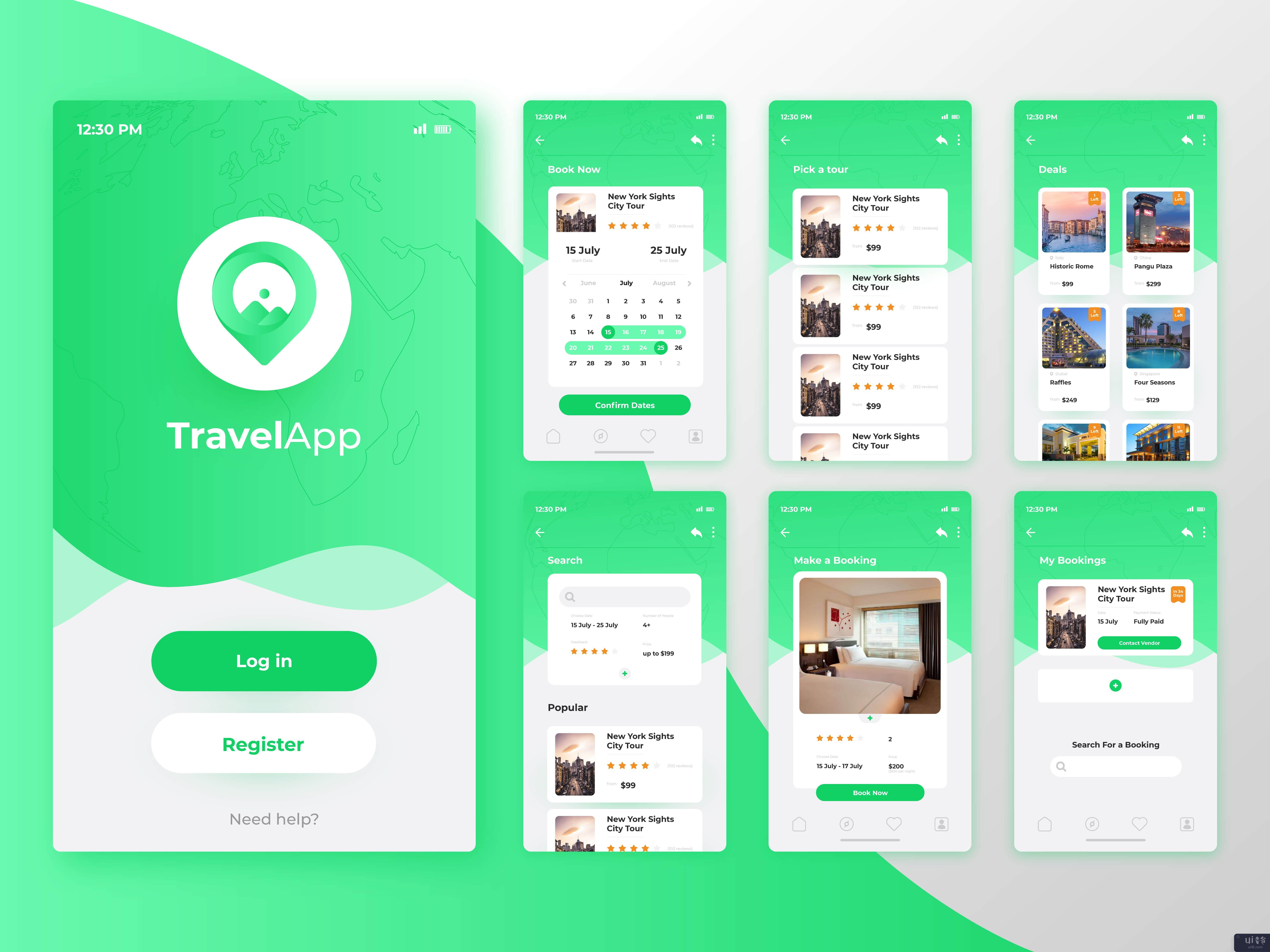 旅游应用 UI 套件(Travel App UI Kit)插图