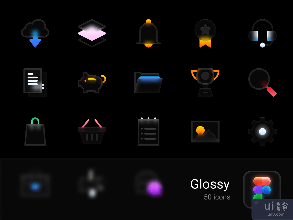 Glossy icons