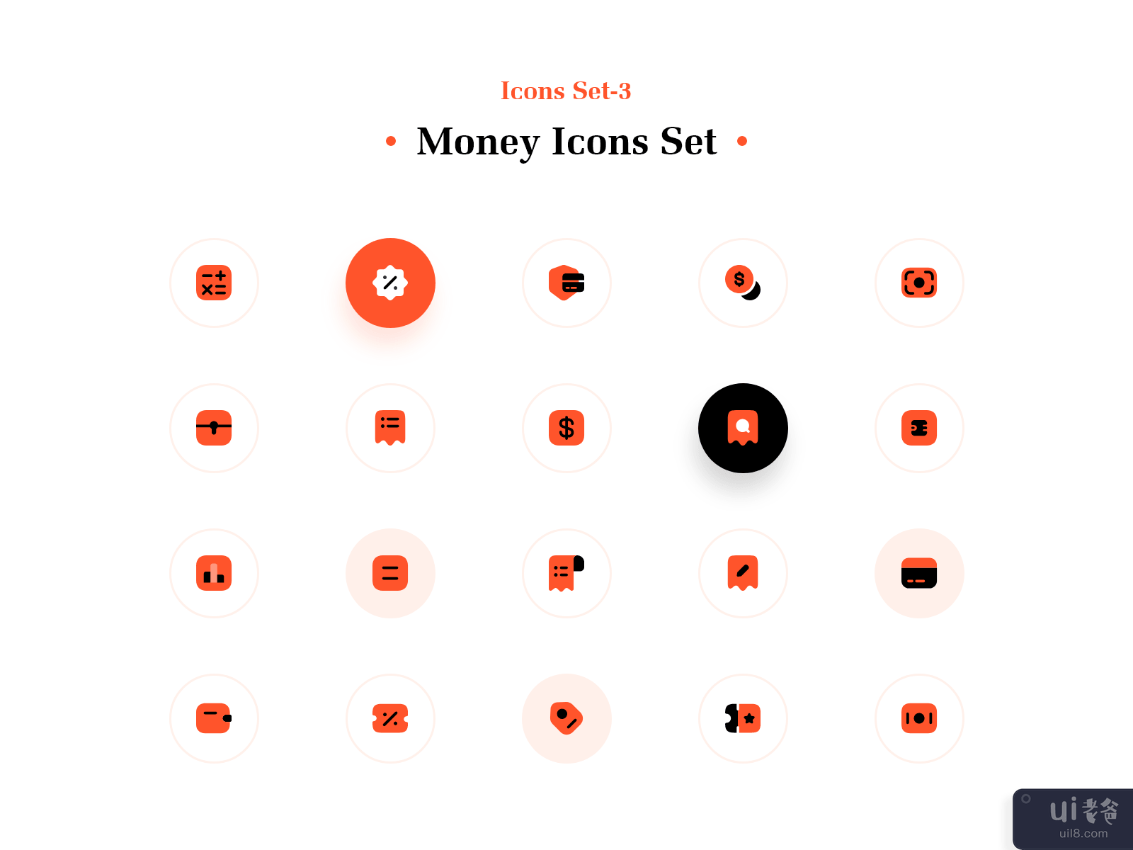 钱图标集(Money Icons Set)插图