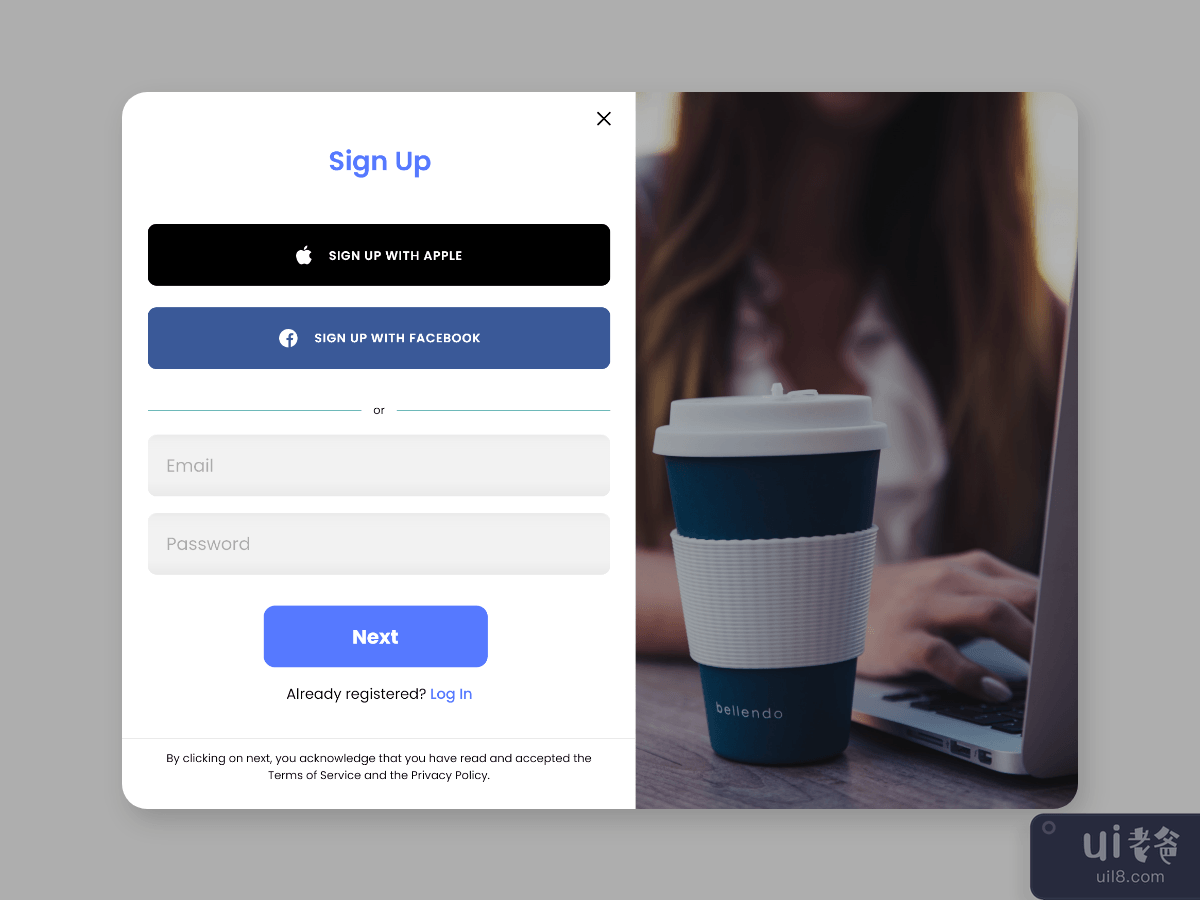 web sign up concept 