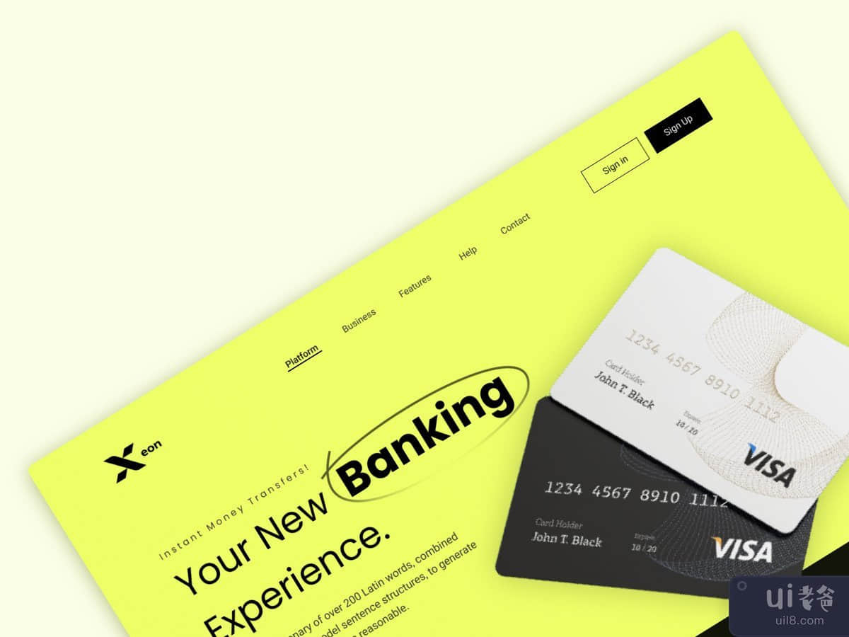 网上银行标题设计(Online Banking Header Design)插图