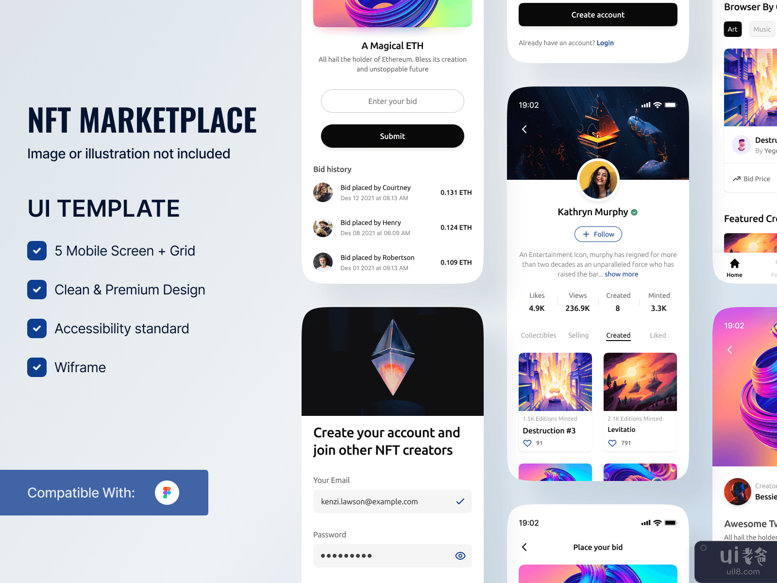 NFT Marketplace app - UI kit Template
