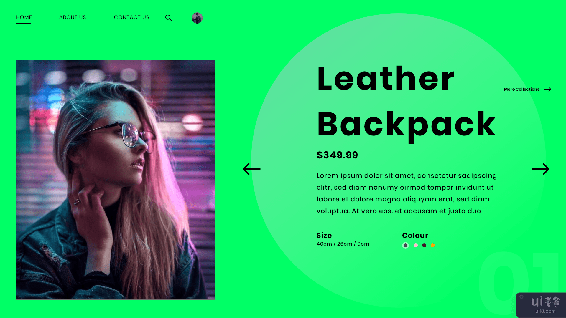 皮革背包登陆页面(Leather Backpack Landing Page)插图