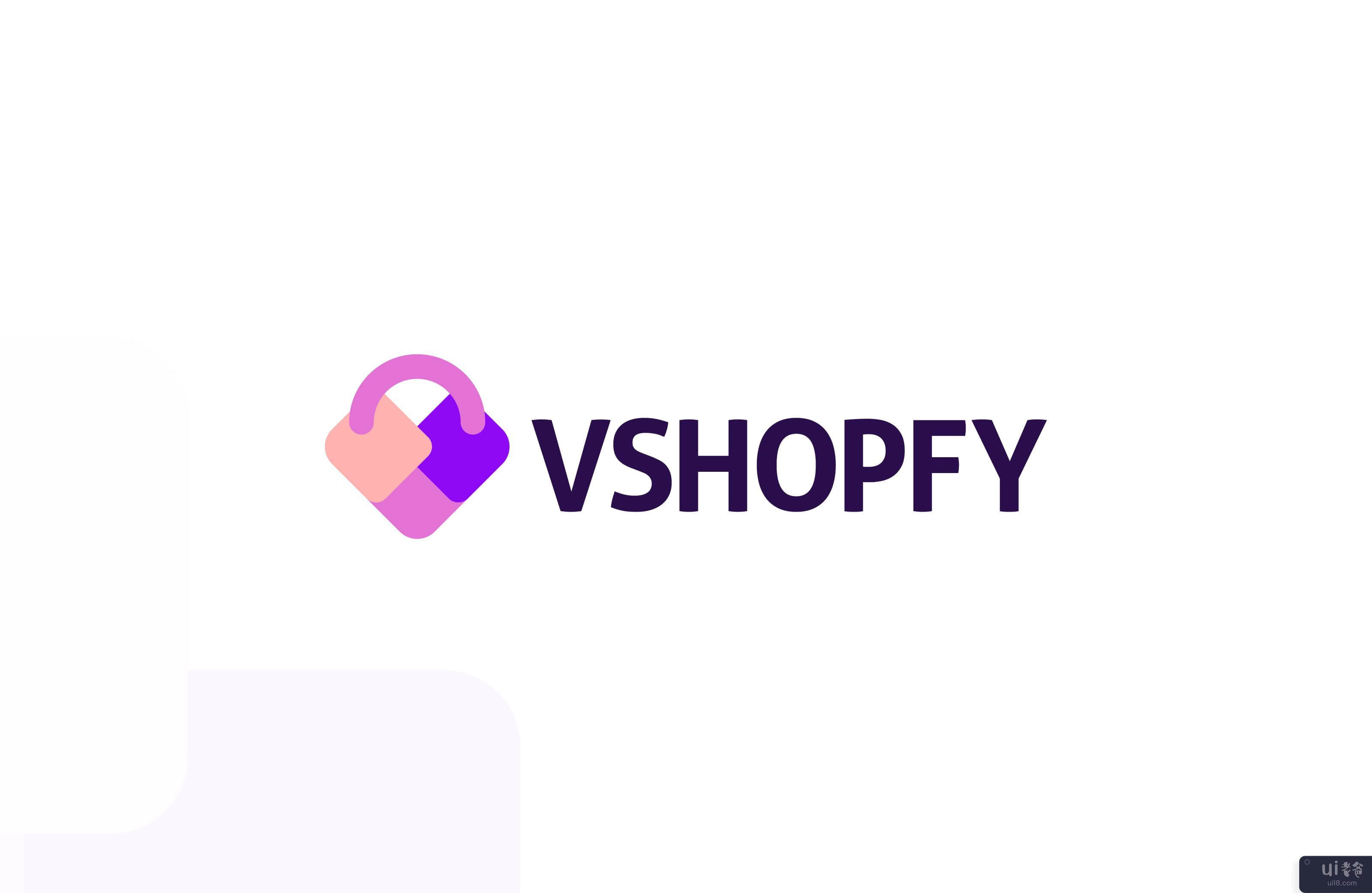 Vshopfy 在线购物应用程序徽标品牌(Vshopfy online shopping app logo branding)插图2