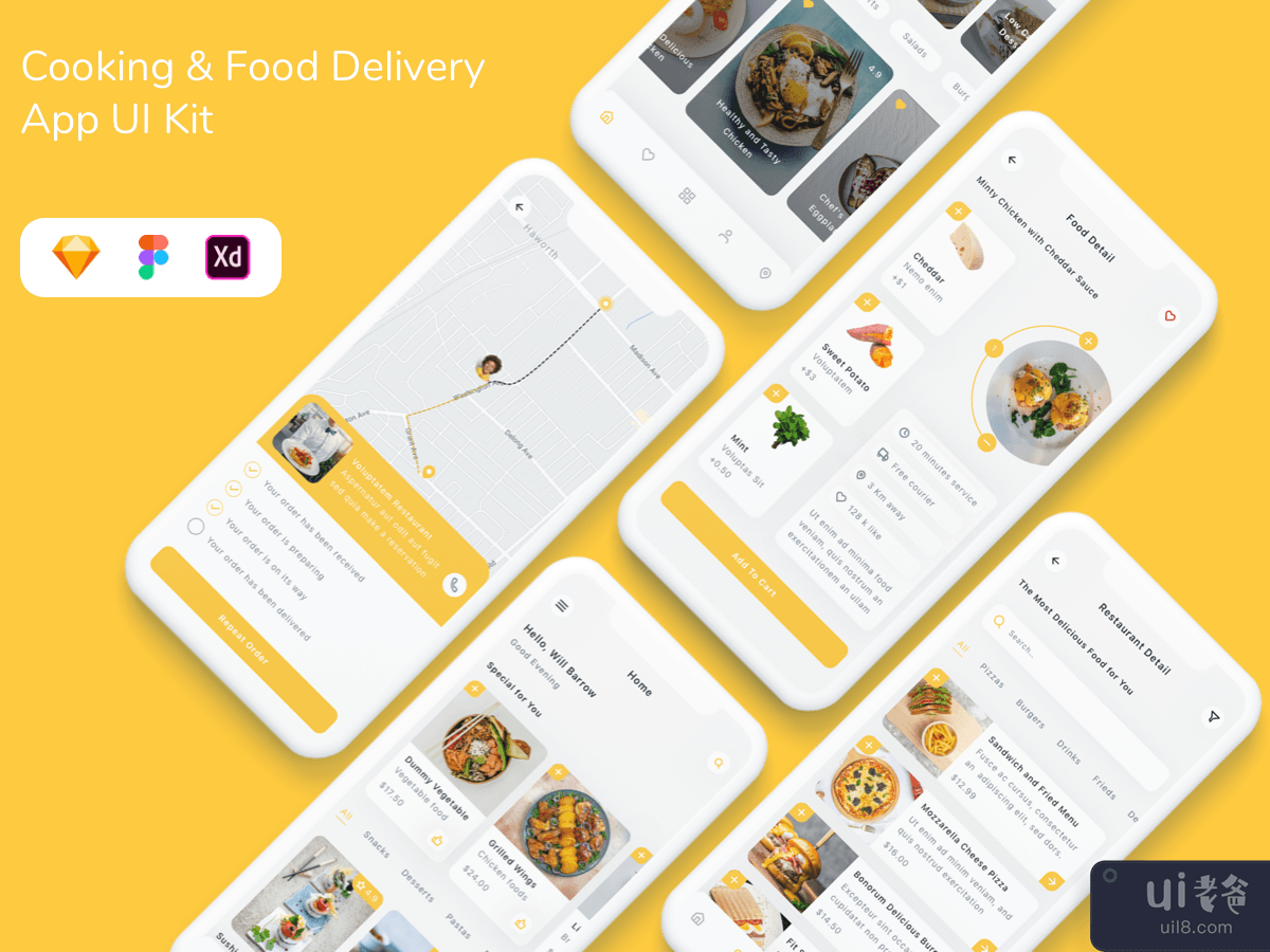 Cooking & Food Delivery App UI Kit