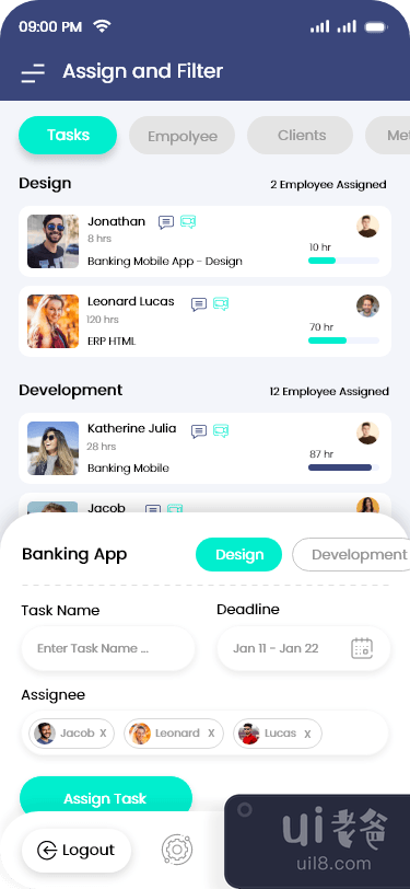 项目管理移动应用程序 UI 套件(Project Management Mobile App UI Kit)插图1