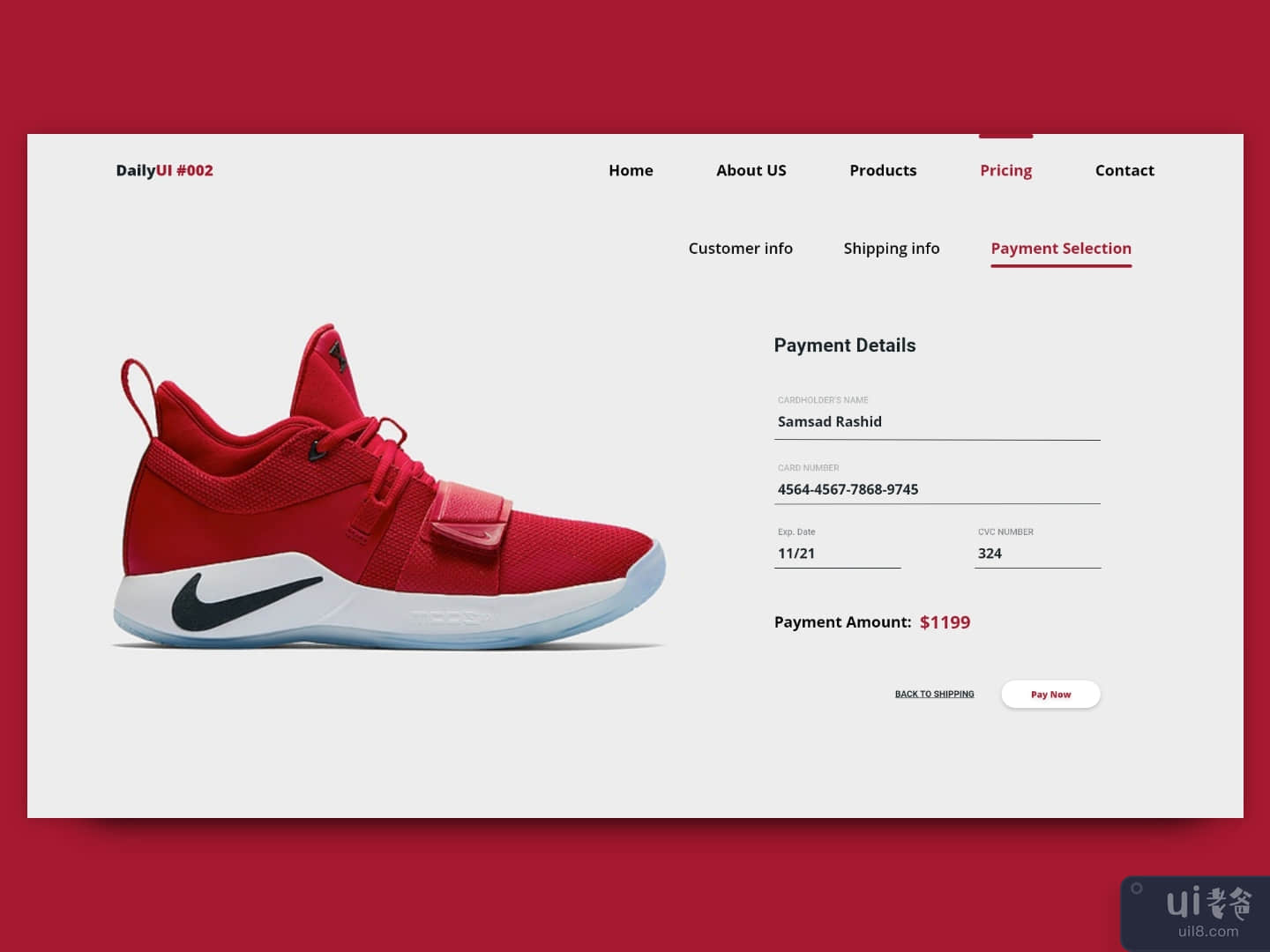 DailyUI #002: Credit Card Checkout Page