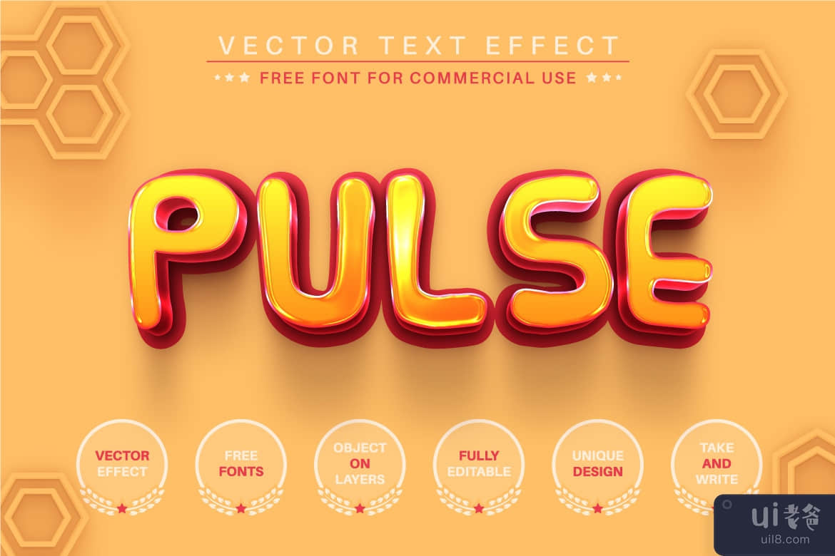 Honey - 可编辑的文字效果，字体样式(Honey - Editable Text Effect, Font Style)插图3