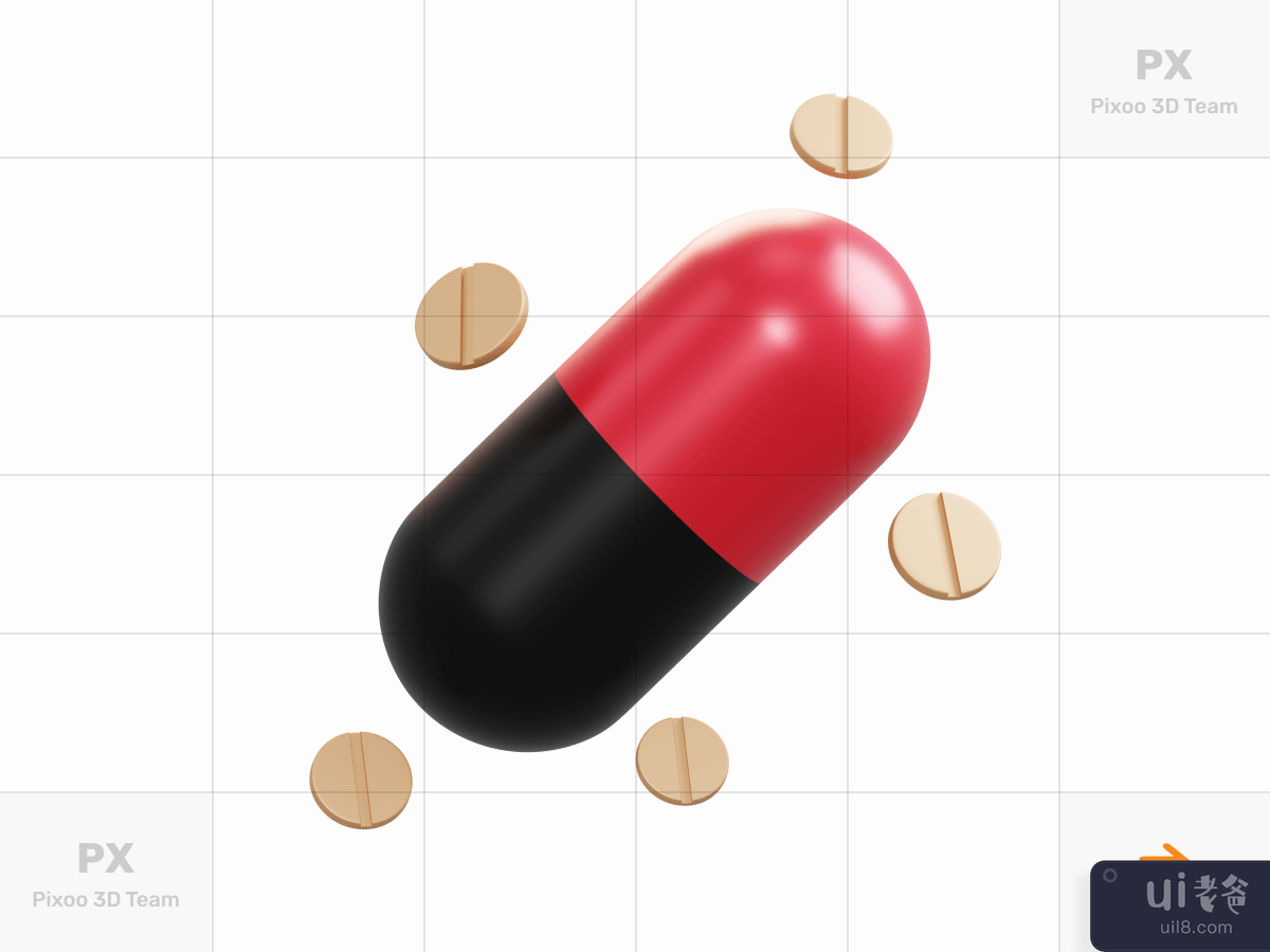 3D Medical Icons Pack - Capsule