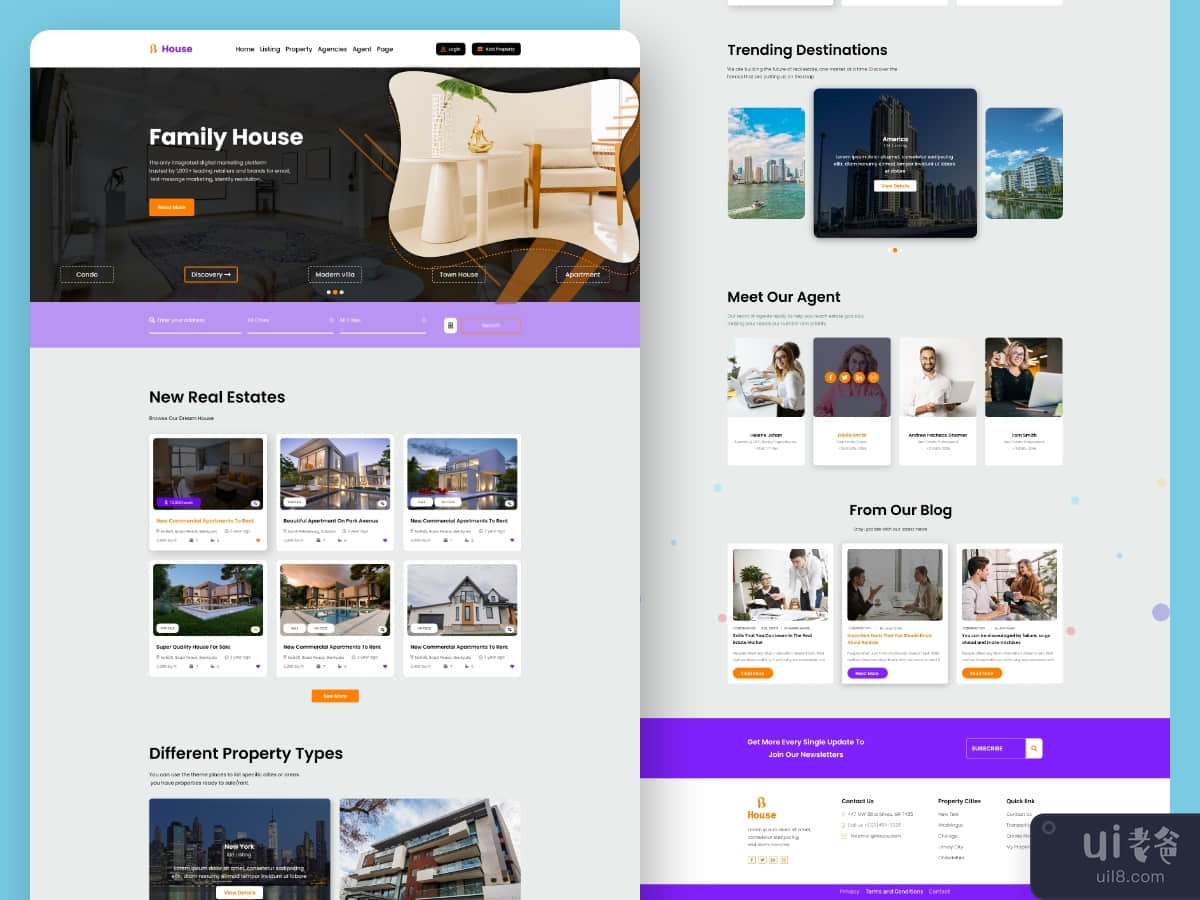 Real Estate Website Template Design 
