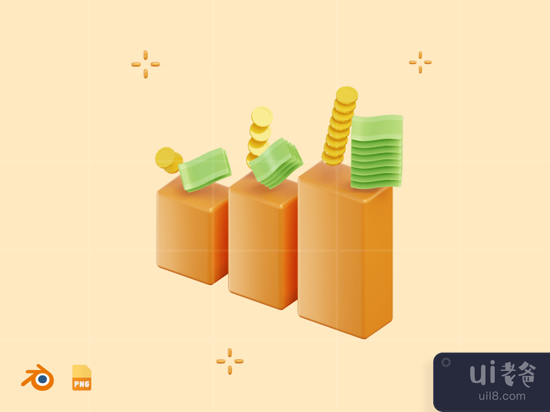Finance Growth - 3D Sale & Marketing Illustration Pack