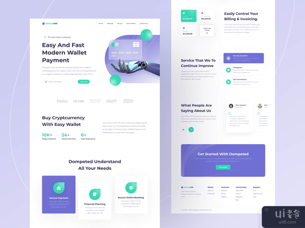 Dompeted - Digital Payment Landing Page