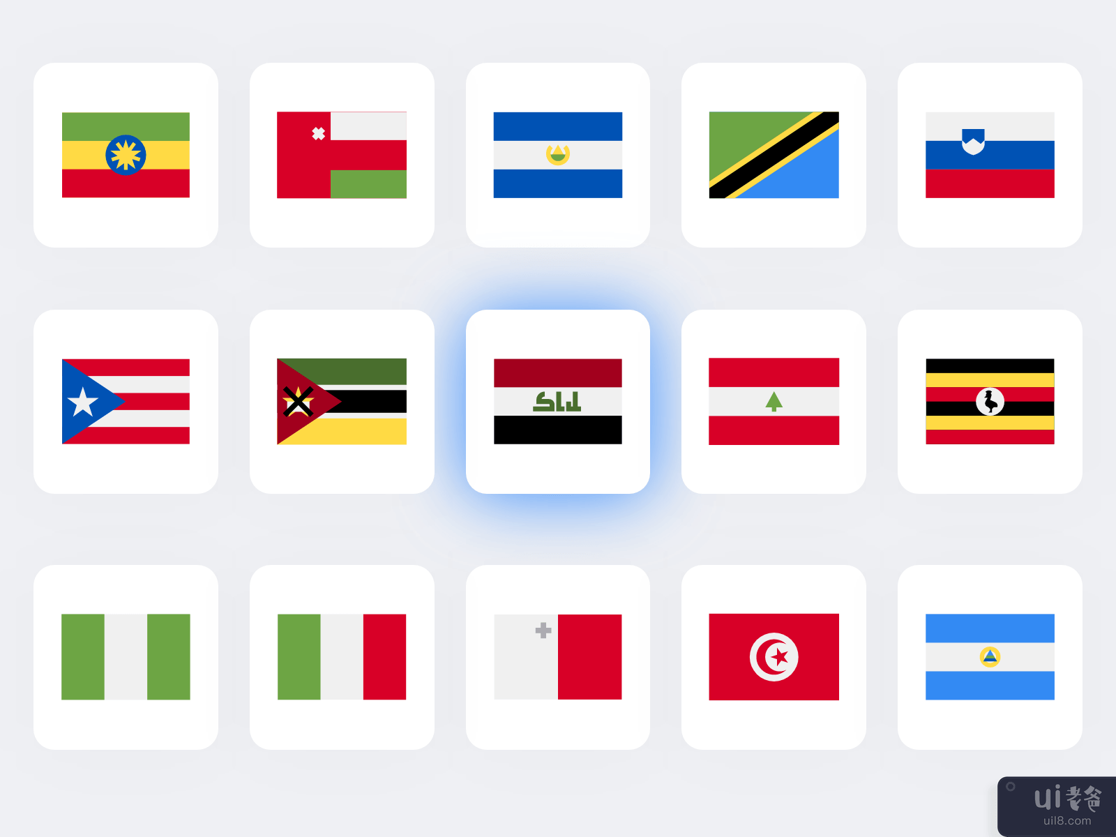 国家标志图标集-图标集(Country Flags Icon Set - Icon set)插图1