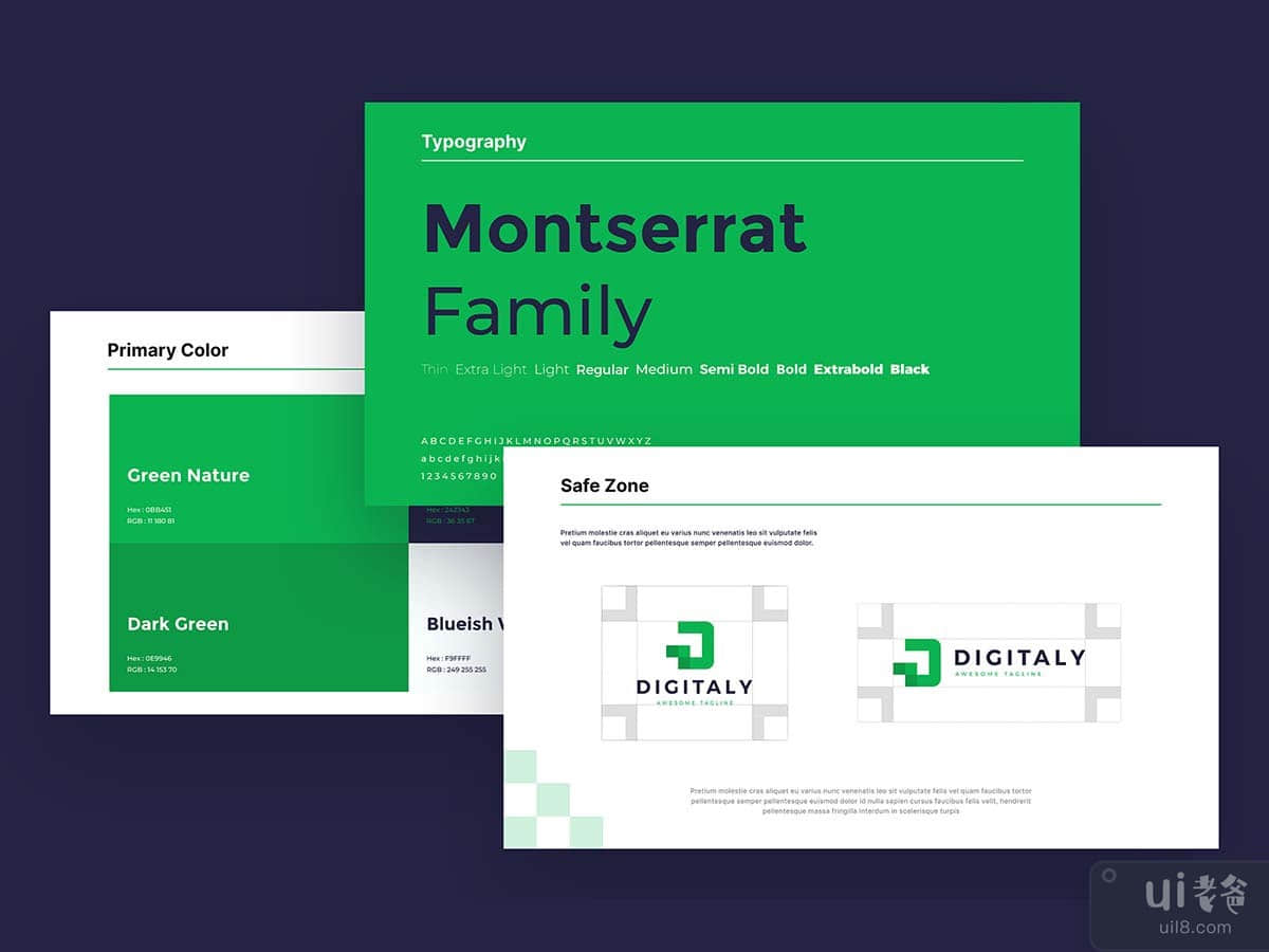 Digitaly - 现代品牌指南手册模板(Digitaly - Modern Branding Guidelines Manual Template)插图1