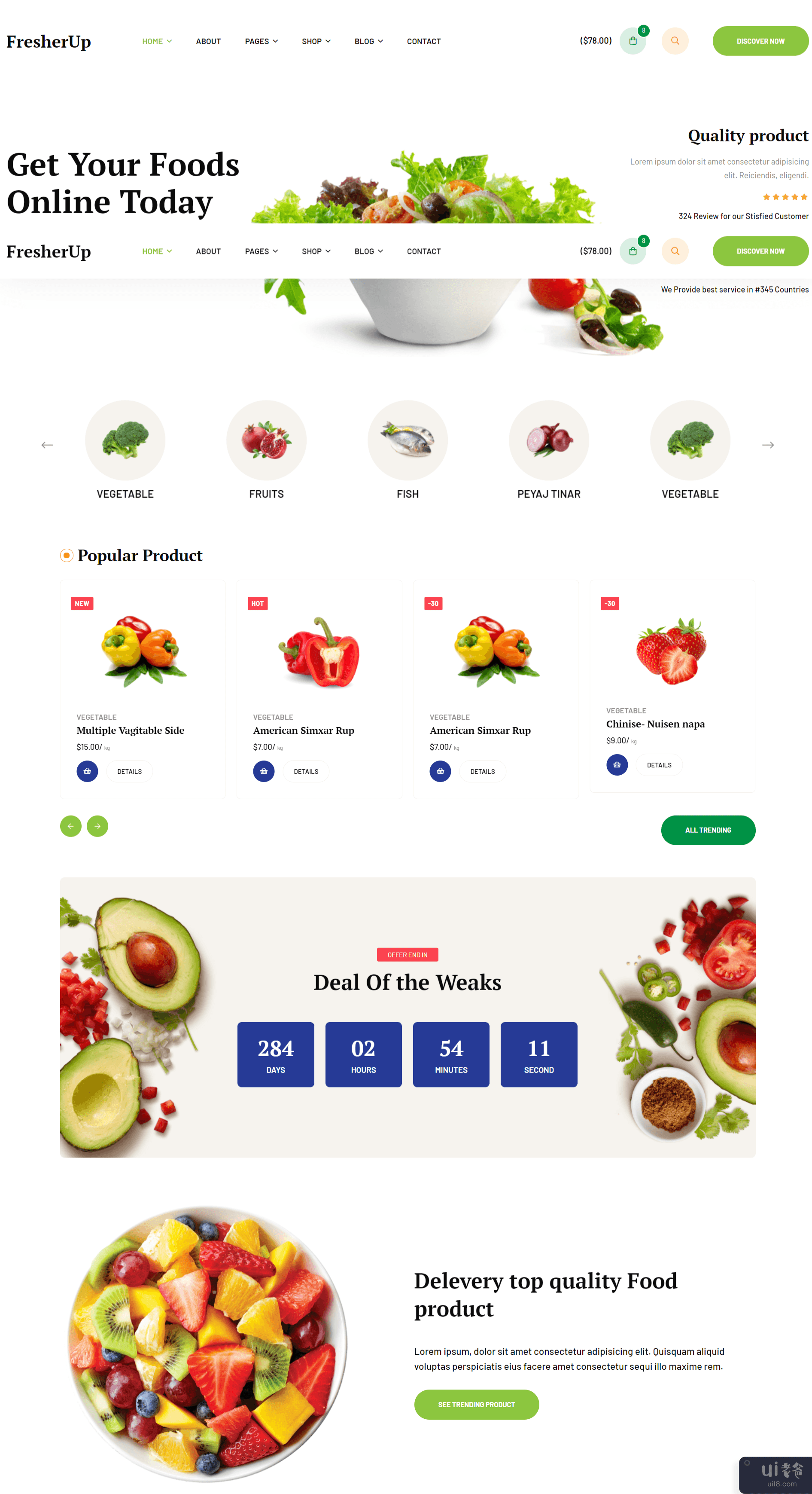 Freshup- Html5 网页模板的肉食(Freshup- fleshly food by Html5 Web template)插图2
