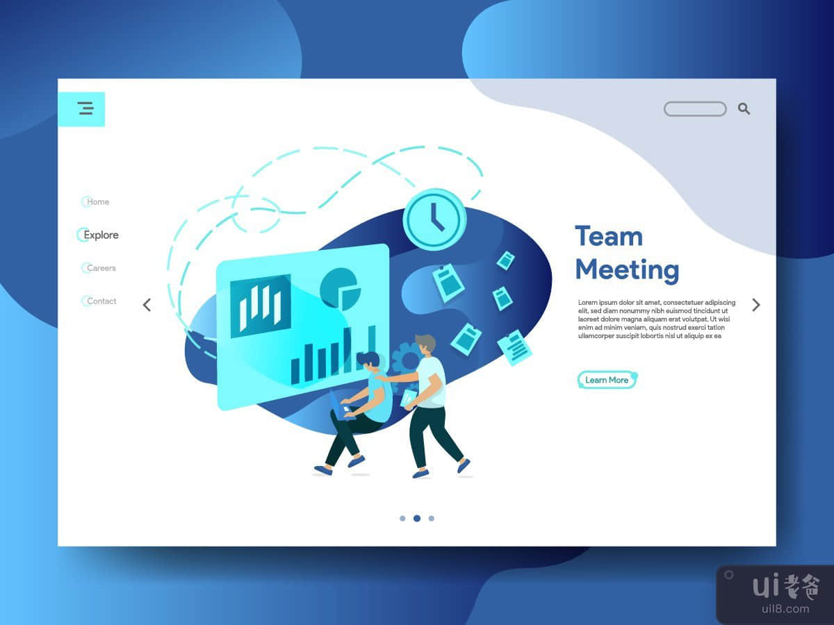 登陆页面会议团队(Landing Page Meeting teams)插图
