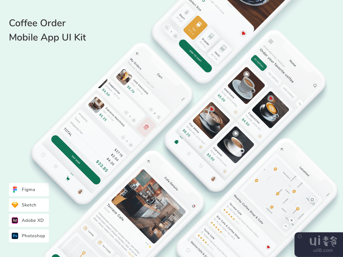 Coffee Order Mobile App UI Kit
