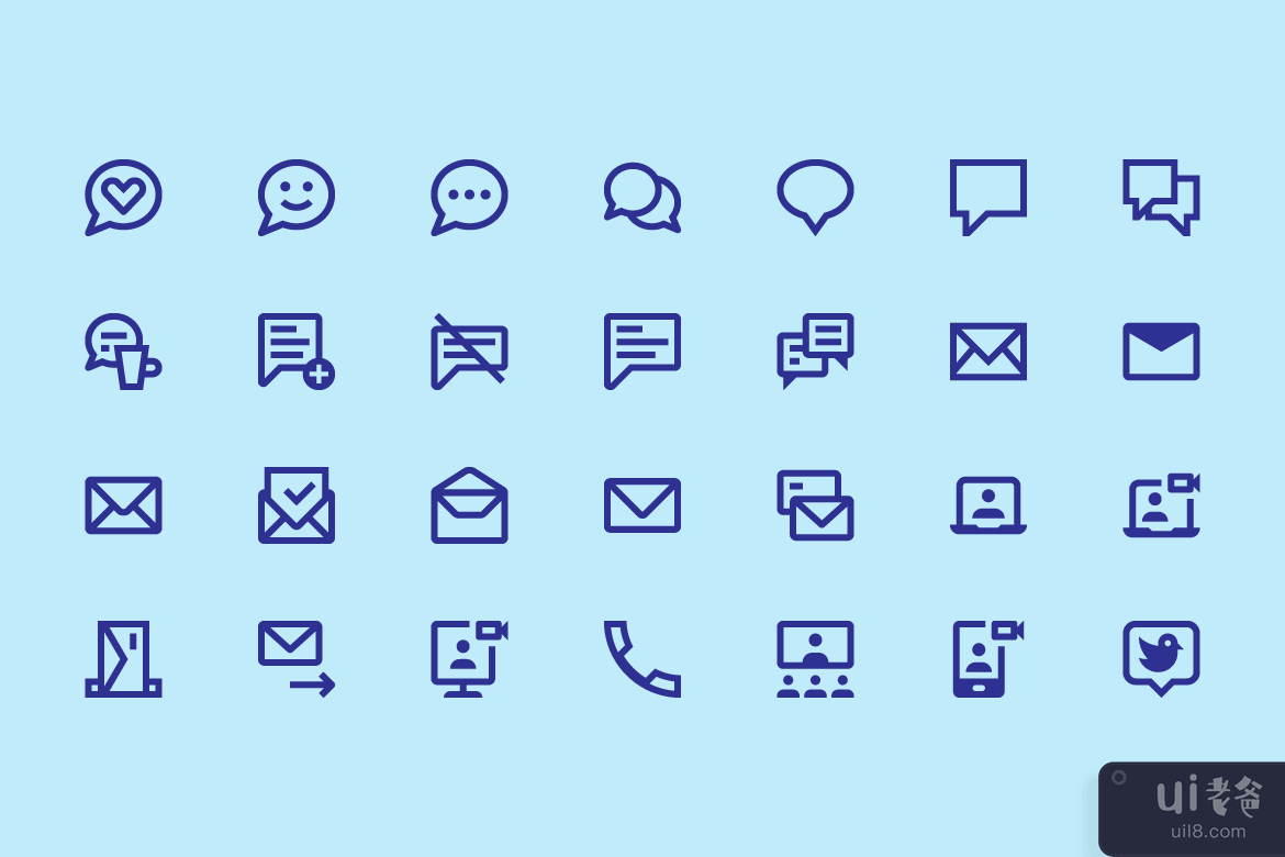 通信图标(Communication icons)插图