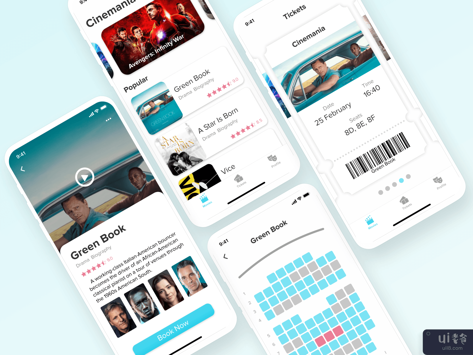 电影票预订概念(Movie Ticket Booking Concept)插图