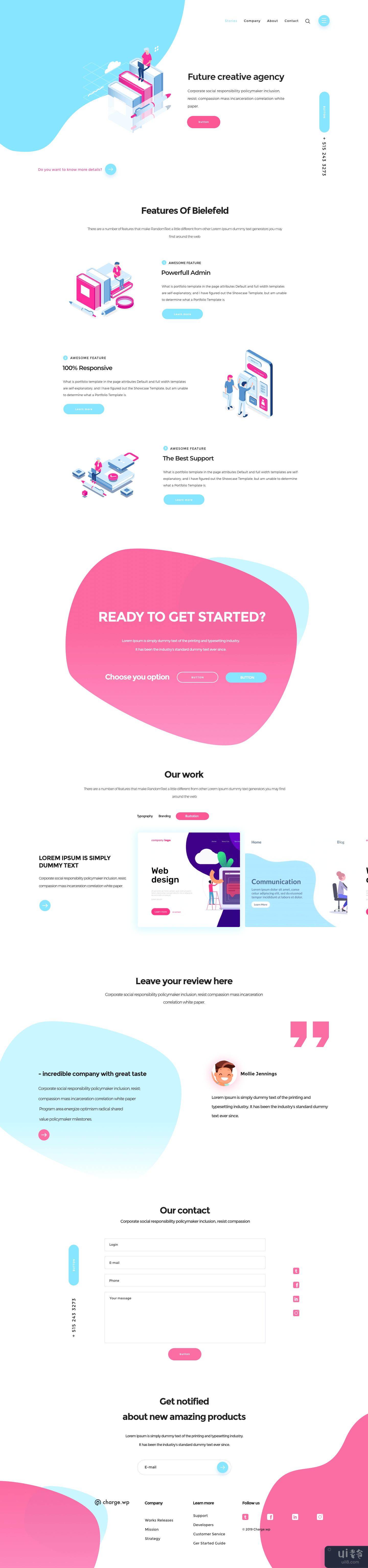 创意机构登陆 ui 套件(Creative agency landing ui kit)插图