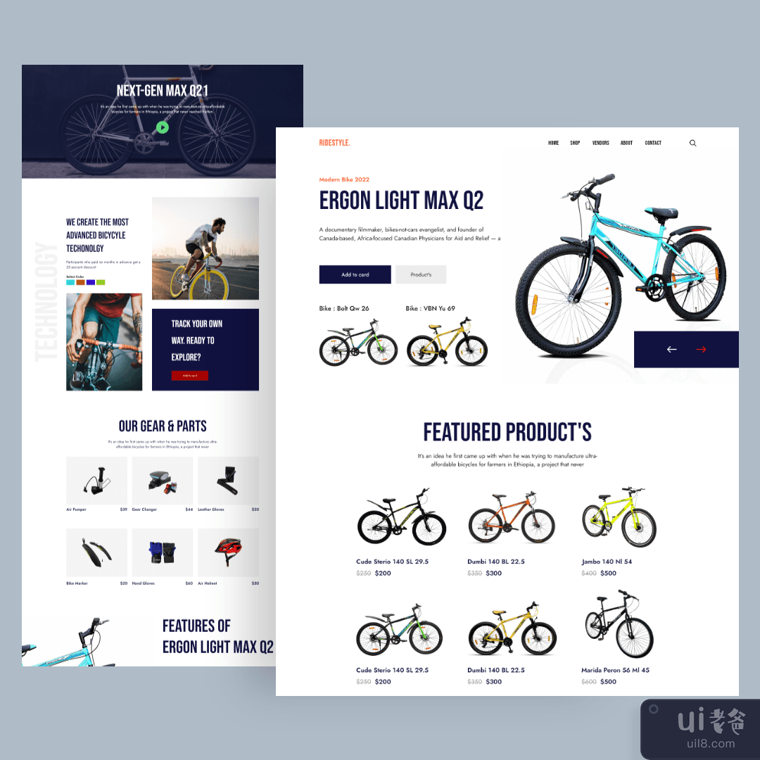 自行车商店登陆页面(Bicycle Store Landing Page)插图