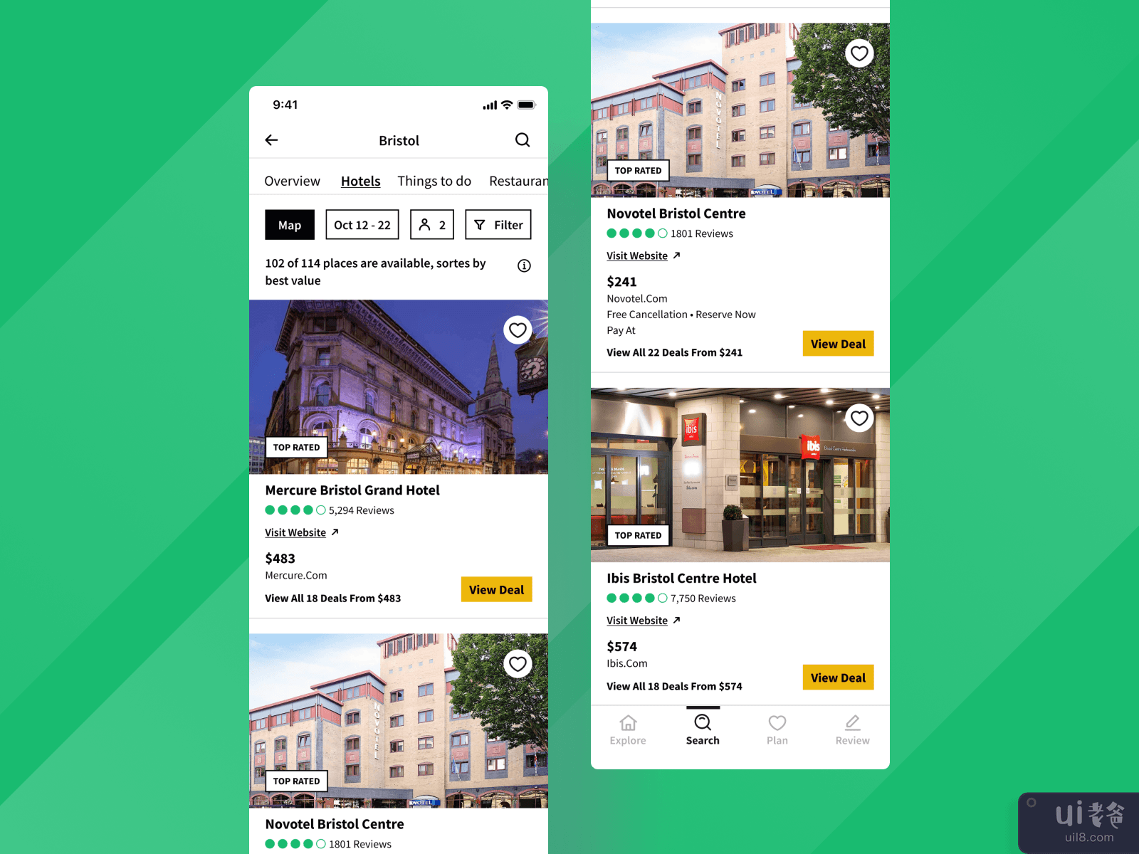 旅游旅游手机APP屏幕设计-搜索酒店-第2卷(Travel and tourism mobile app screen design - Searching  Hotels - volume 2)插图1