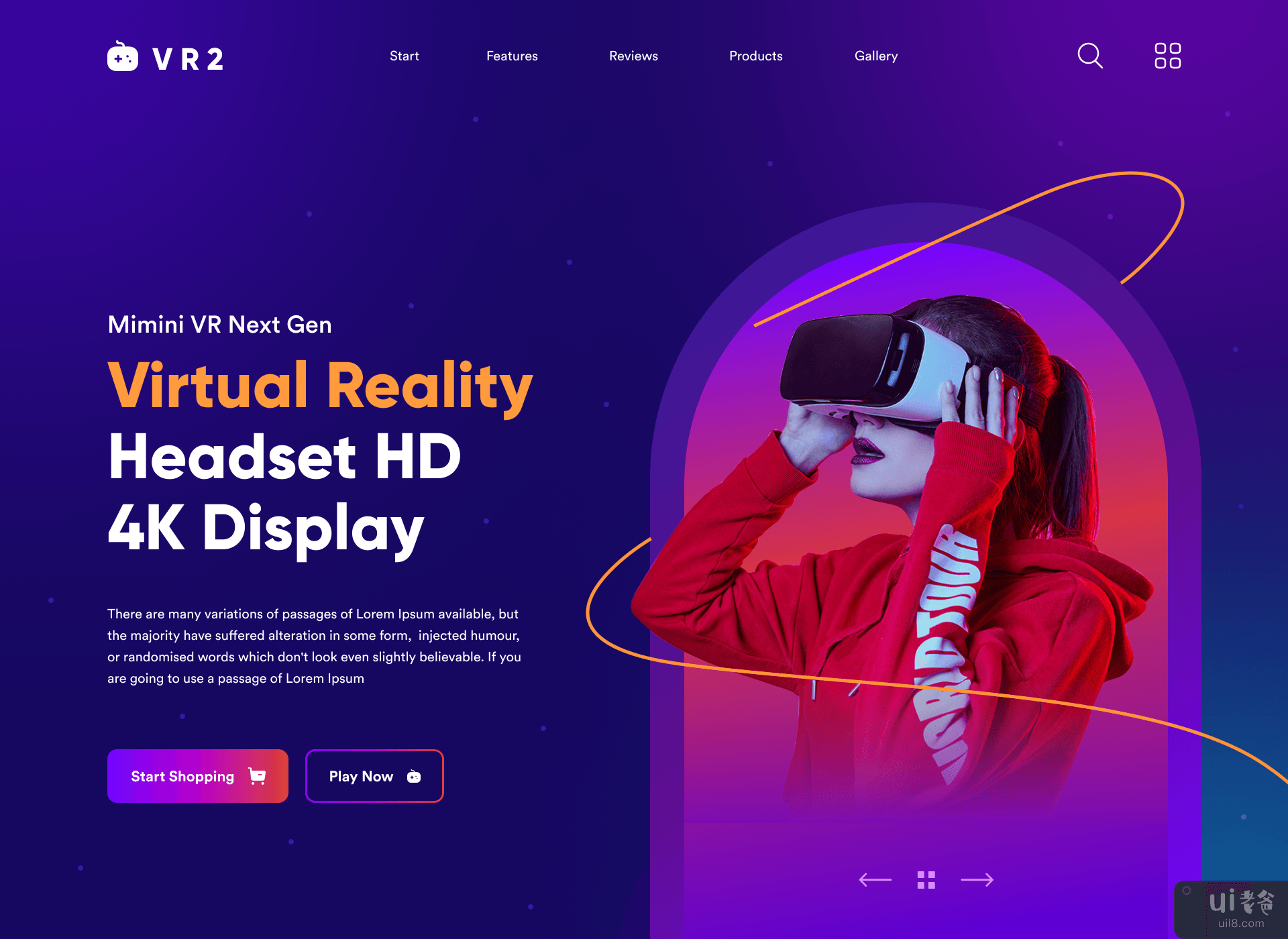 虚拟现实耳机登陆页面标题(Virtual Reality Headset Landing Page Header)插图