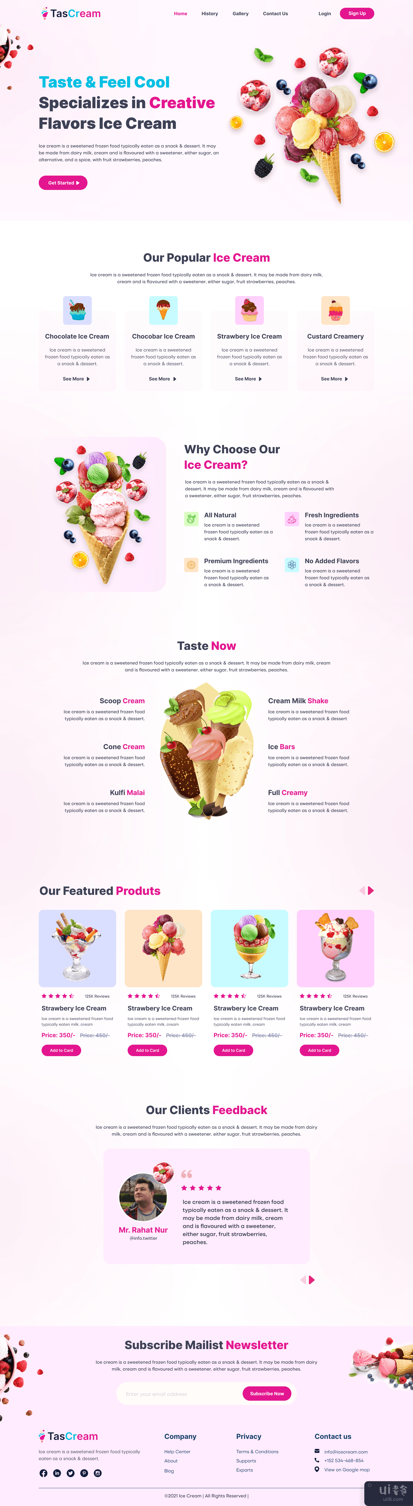 冰淇淋登陆页面(Ice Cream Landing Page)插图